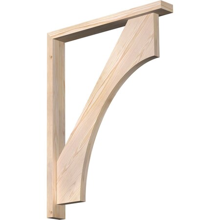 Ekena Millwork Westlake Block Smooth Bracket w/ Offset Brace, Douglas Fir, 3 1/2"W x 28"D x 36"H BKT0402X28X36WTL05SDF